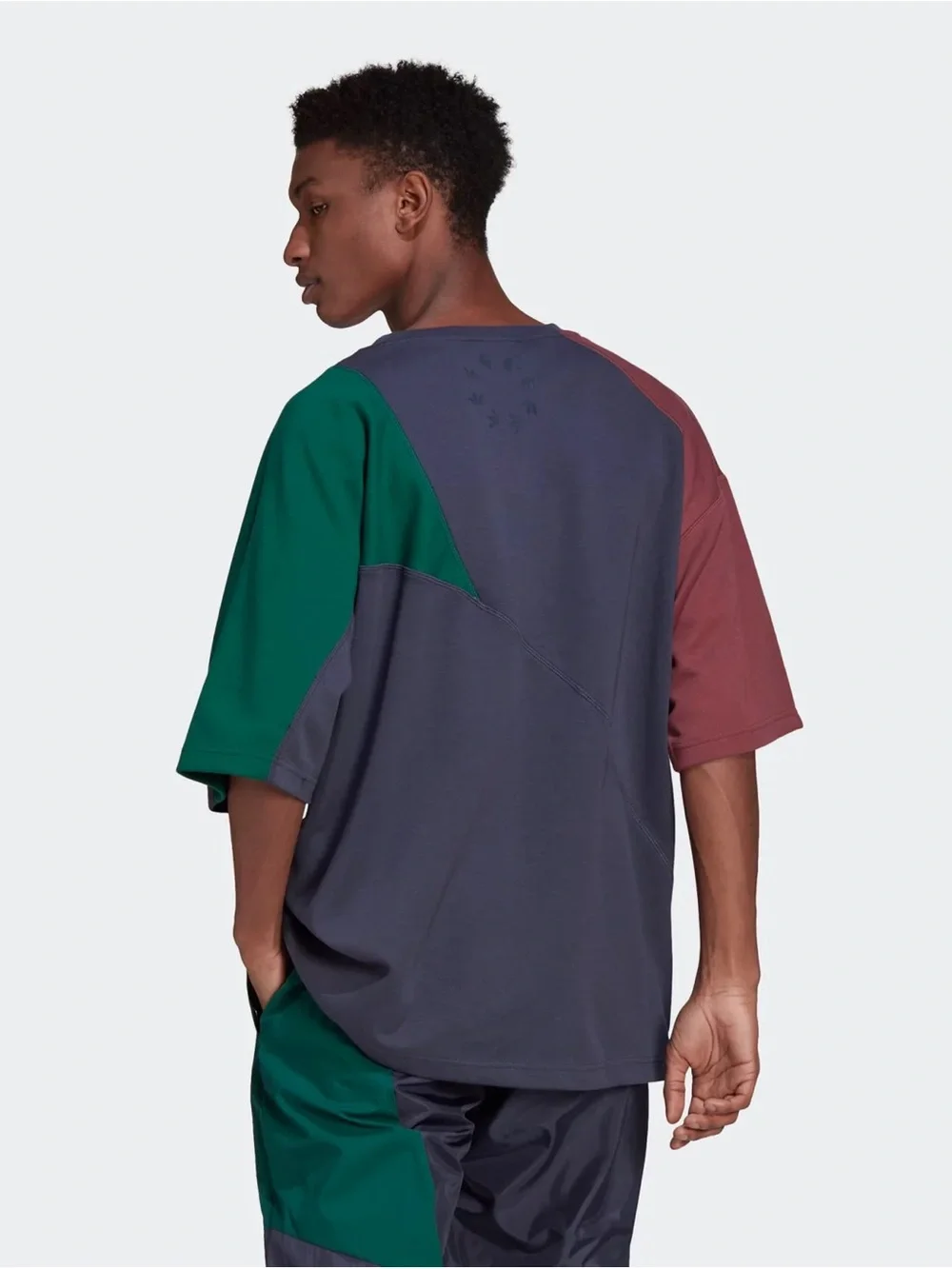 adidas Men’s adidas Adicolor Colorblock Shadow Tee Navy Burgundy Collegiate M